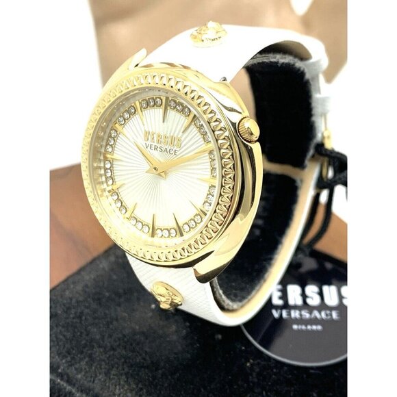 Versus by Versace Women's Watch VSPHF2921 Gold Case White Leather Band 3… - Picture 14 of 14